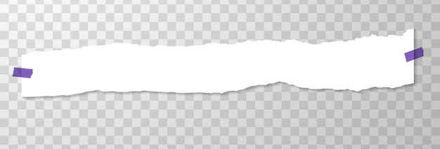 Бесплатное векторное изображение Длинный горизонтальный оторванный кусок бумаги с фиолетовыми наклейками.