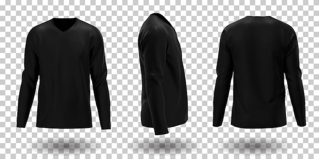 long sleeves black t-shirt mockup