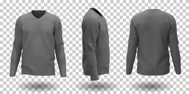 long sleeves grey t-shirt mockup