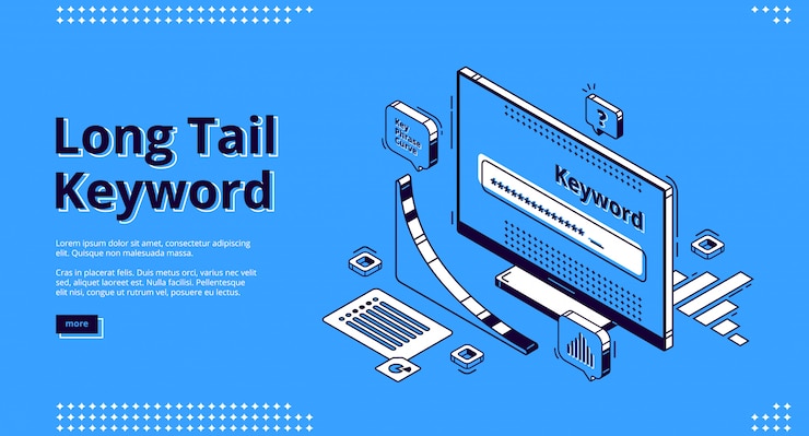 Free Vector long tail keyword isometric landing page, banner