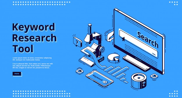 Free vector long tail keyword isometric landing page
