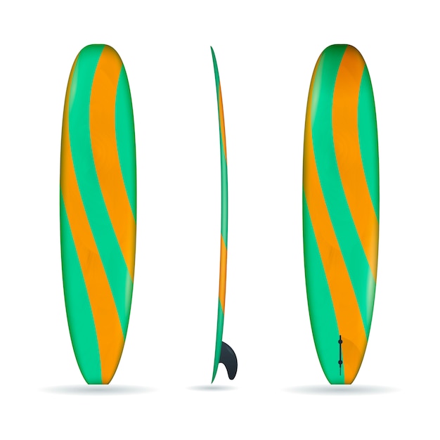 Vettore gratuito longboard con tre lati