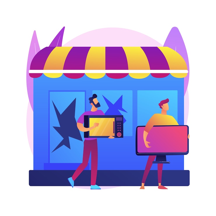 Free Vector looting abstract concept  illustration. public protest, demonstration, mass unrest, street action, stolen goods, meeting and vandalism, riot police, violence and crime .