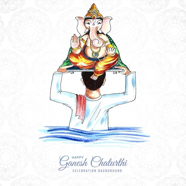 Free vector lord ganesh chaturthi indian festival celebration card background
