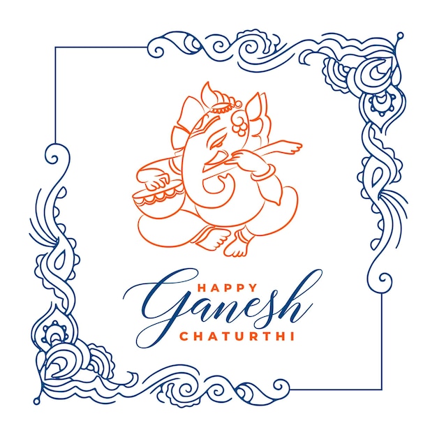 Vettore gratuito lord ganesha design per il saluto di ganesh chaturthi