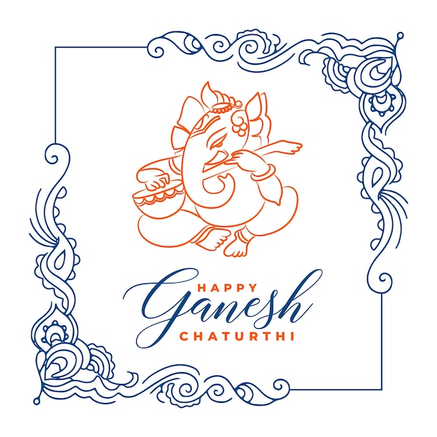 Lord ganesha design per il saluto di ganesh chaturthi