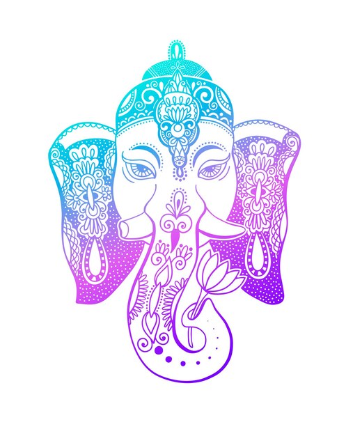 Free Vector | Lord ganesha indian god with elephant head. hinduism and ...