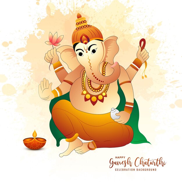 인도 카드 배경의 ganesh chaturthi 축제를 위한 Lord ganpati 디자인