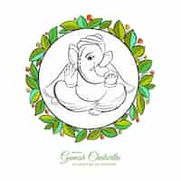 Free vector lord ganpati on ganesh chaturthi celebration holiday card background