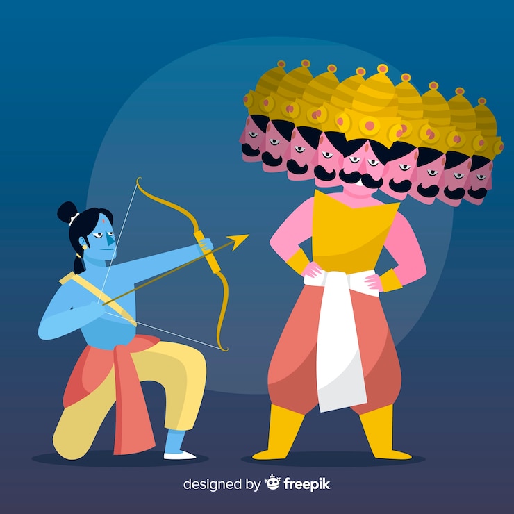 मुफ़्त वेक्टर lord rama and ravana character background