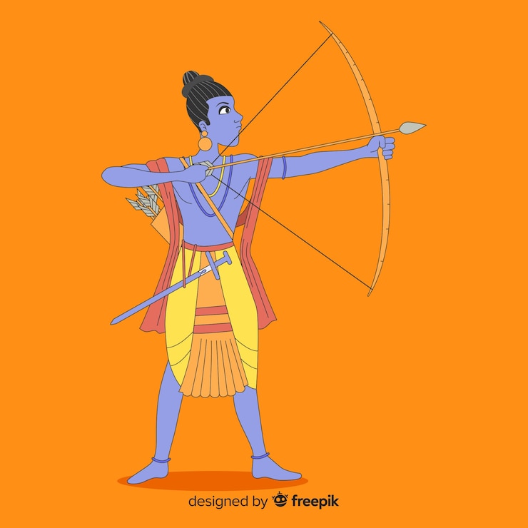मुफ़्त वेक्टर lord rama with arrow and bow