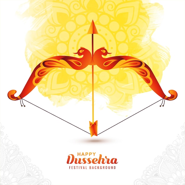 Lord rama with arrow killing ravana in happy dussehra design