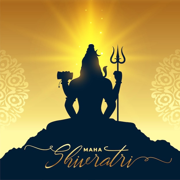 Lord shiva maha shivratri shiny background with light effect