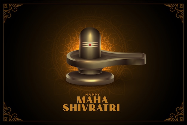 무료 벡터 maha shivratri 배경을위한 주 shiva shivling lingam