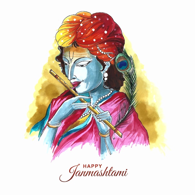 Lord shree krishna janmashtami festival card background