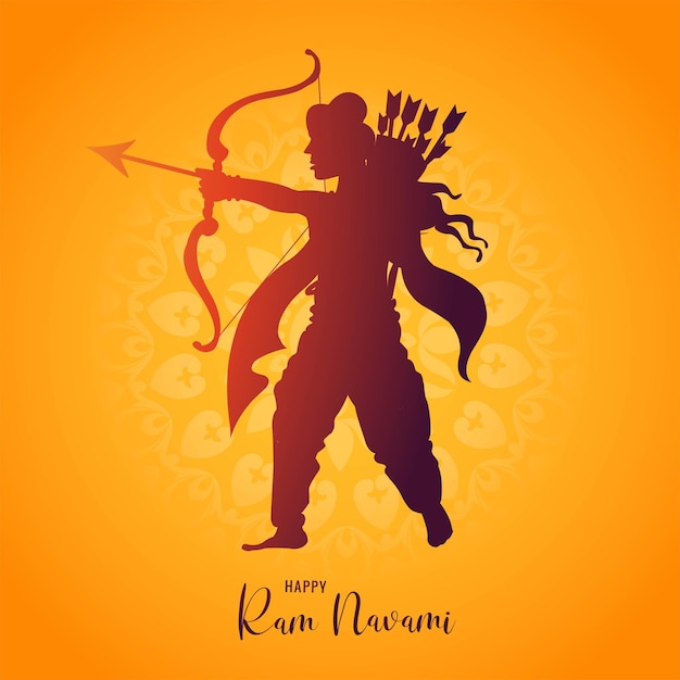 Free vector lord shree ram navami festival wishes card background