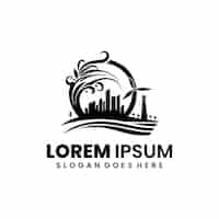 Vettore gratuito l'illustrazione di lorem ipsum logo a silhouette