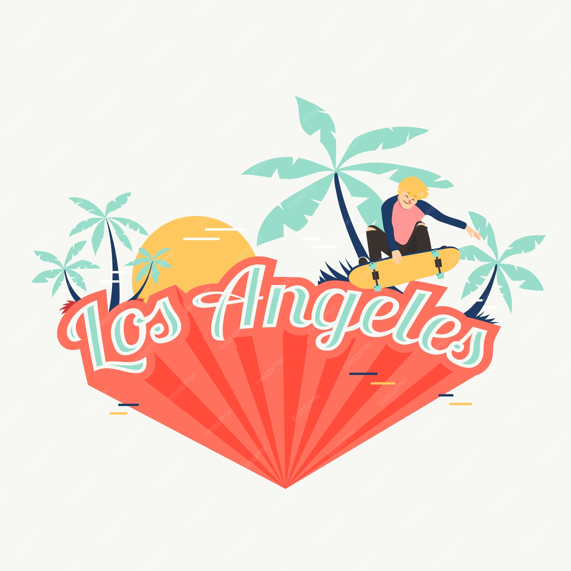 Free Vector  Los angeles city lettering