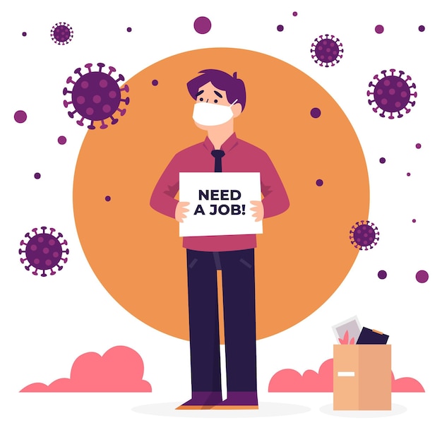 Free vector loss job due to coronavirus crisis