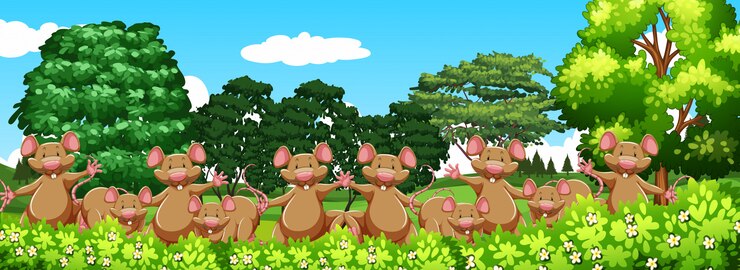 Free Vector lot of mouse in the garden