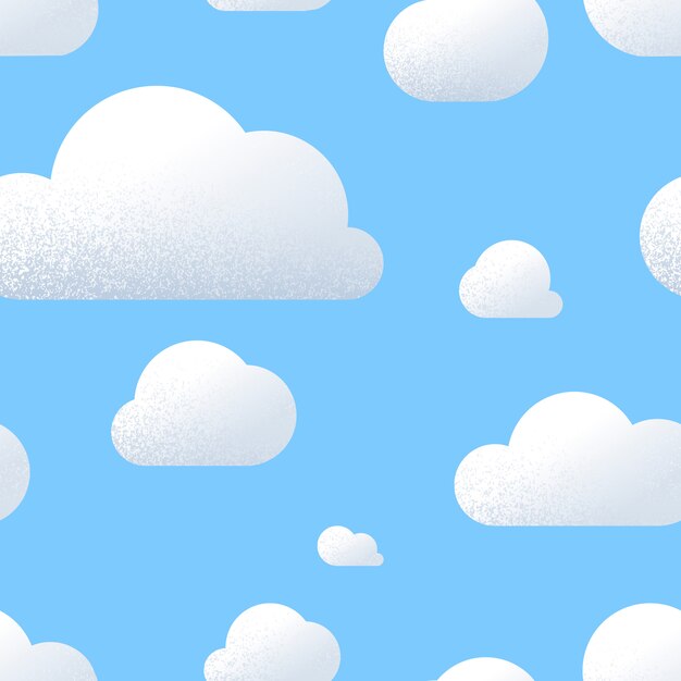 かわいい雲の背景で空 無料のベクター