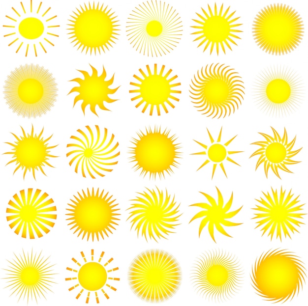 Free vector lots of sun icons