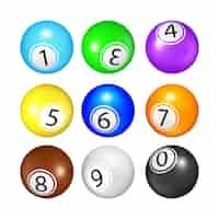 Free vector lottery balls gambling game accessories set vector