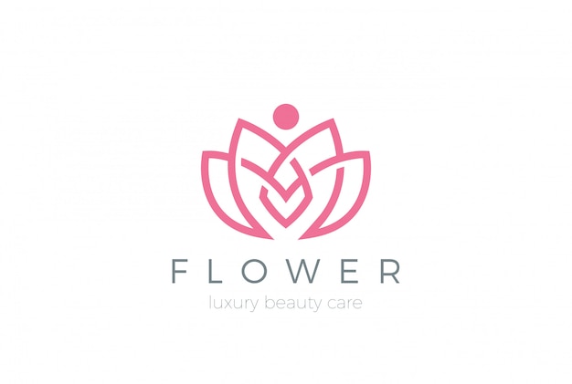 Lotus Flower Logo icon. Linear style