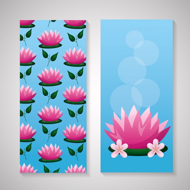 Lotus flowers leaves