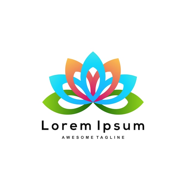 Lotus logo design color icon