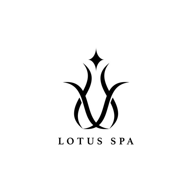 Lotus spa design logo vector