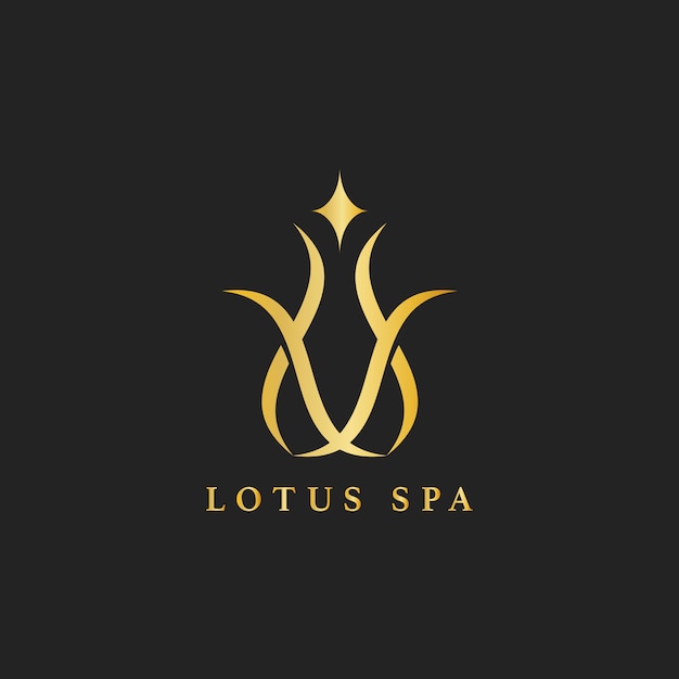 Free vector lotus spa design logo vector