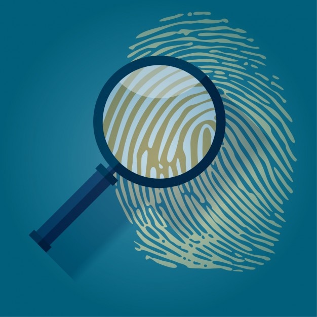 Free vector loupe over a fingerprint