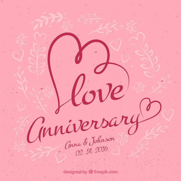 Free Vector love anniversary background