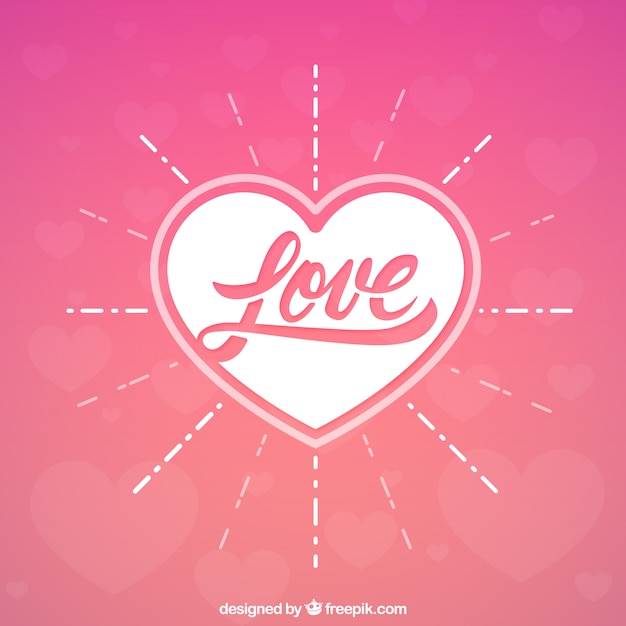 Free vector love background in pink tones