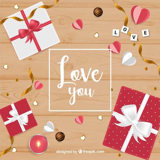 Free vector love background with accessories