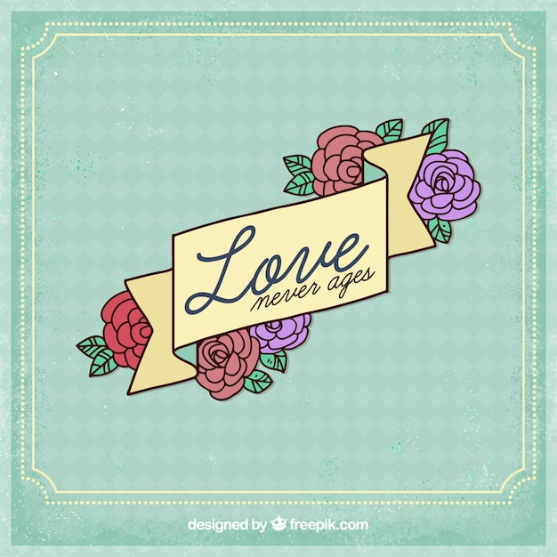 Love background with floral design