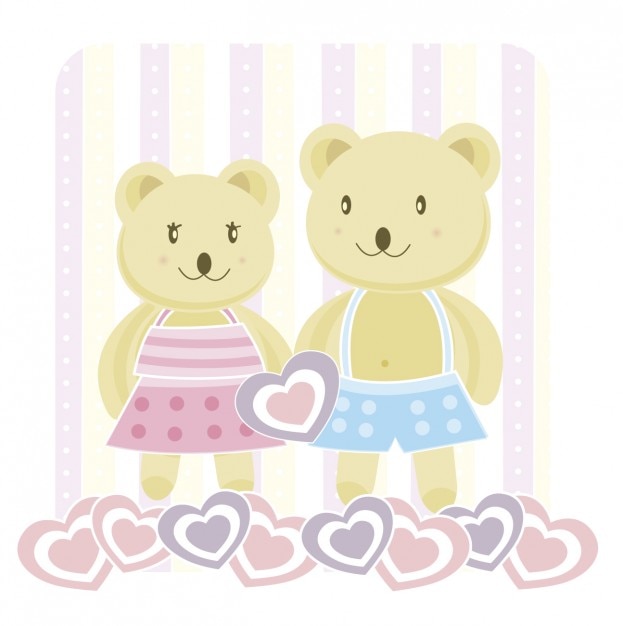 Free vector love bears illustration