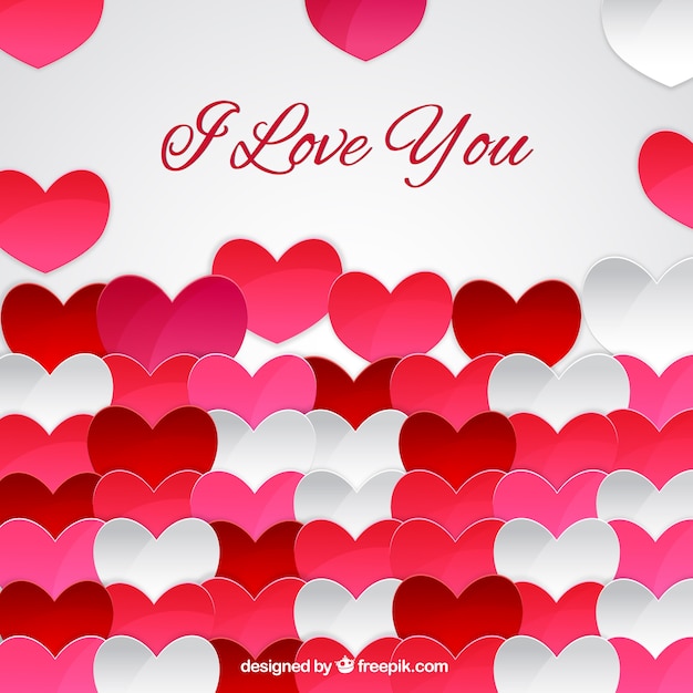 Free vector love card with hearts