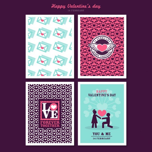 Free vector love cards for valentine