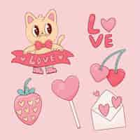 Free vector love cartoon element set