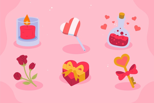 Free vector love cartoon element set