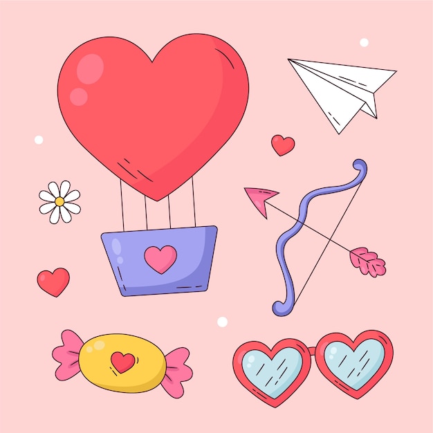 Free vector love cartoon element set