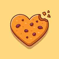 Free vector love chocolate cookies cartoon icon illustration.