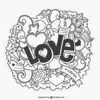 Free vector love cloud with ornaments