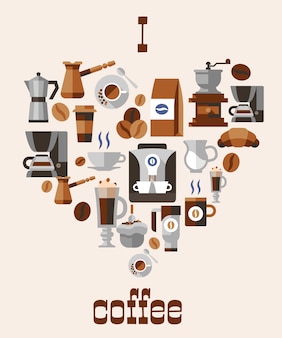 Love coffee concept