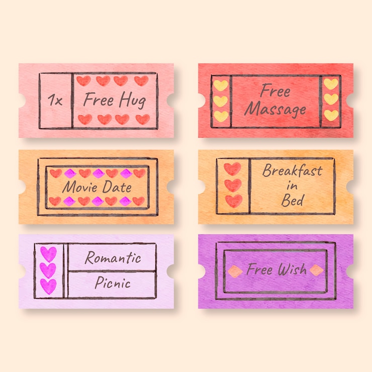 Free Vector love coupons set design