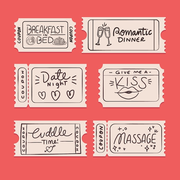 Love coupons set design