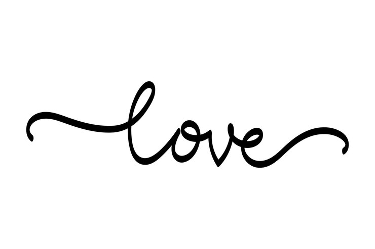 Free Vector love curly calligraphy