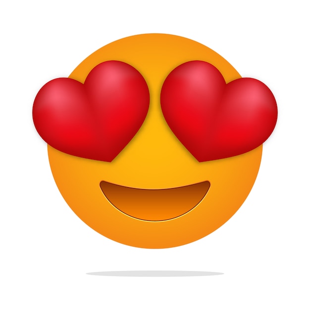 Premium Vector Love Emoji Heart Eyes Face